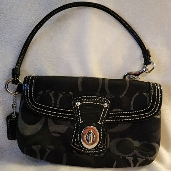Coach Black w/ Multi Gray tone C's - Picture 1 of 2